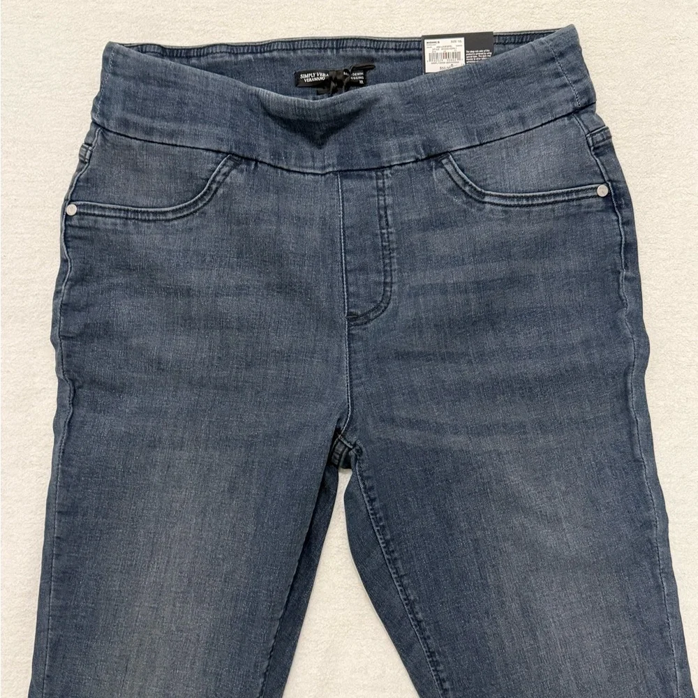 Simply Vera Vera Wang Mid Rise Denim Jeggings Medium Wash Size 10 Long
